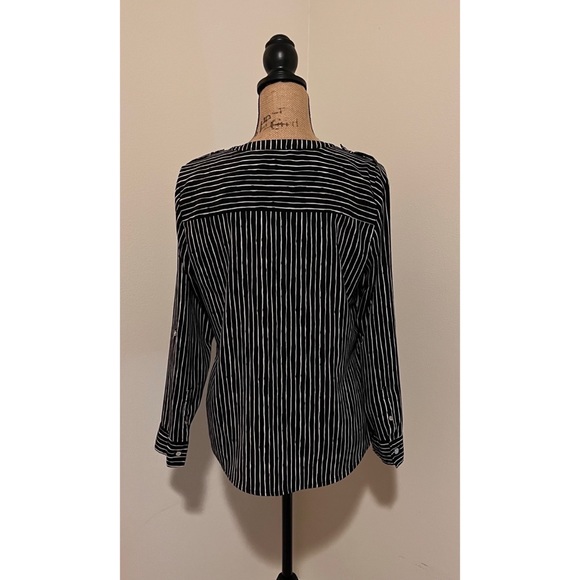 Croft & Barrow Long Sleeve Striped Button Down Blouse - Picture 4 of 9